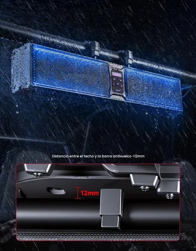 Vista 7 de KEMIMOTO 6-Speaker Metal UTV Sound Bar Compatible with RZR Can-Am Golf ATV