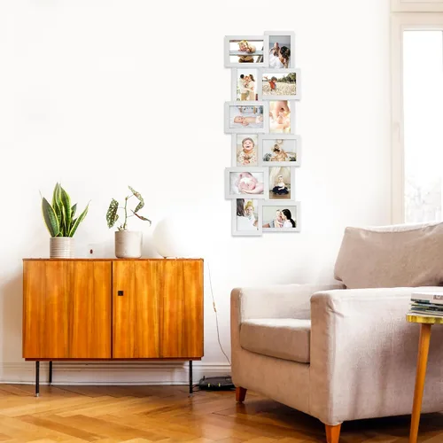 Vista 2 de HELLO LAURA - Marcos de fotos para decoración de pared, paquete de 12 marcos de fotos para pared, marcos de fotos largos en forma de otoño