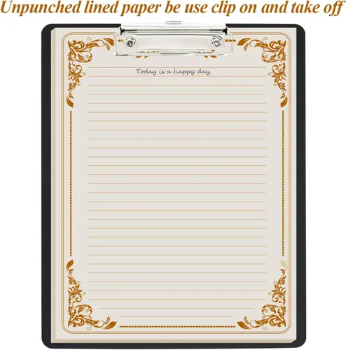 Vista 3 de Papel de carta con rayas vintage, papel estacionario para escribir cartas, 50 hojas de líneas y diseño de borde antiguo para papeles de escritura