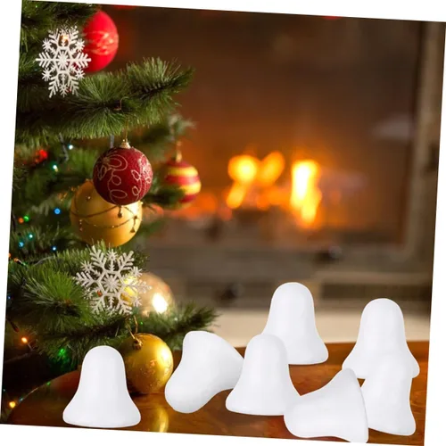 Vista 6 de 20 cascabeles de espuma, campanas de Navidad, suministros de manualidades, kits de modelado de bolas de espuma blanca, adornos colgantes para árbol