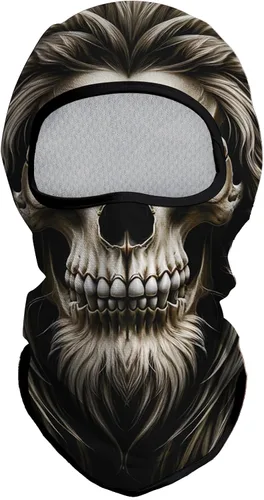 Vista 45 de Obacle Máscara Facial Pasamontañas para Hombres y Mujeres Ligera para Esquí, Caza, Ciclismo, Pesca Bear Cara Abierta Marrón