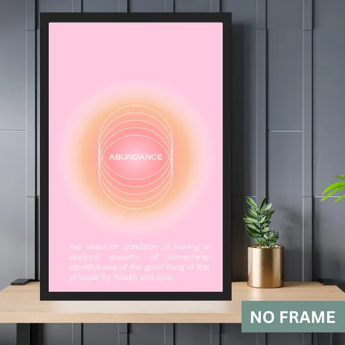 Vista 2 de Abundance - Póster estético de aura en degradado, arte de pared espiritual, arte de pared moderno, aura rosa, impresión de degradado de regalo