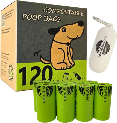 Vista 10 de 60 bolsas compostables para excrementos de perro, extragruesas, a prueba de fugas, sin perfume, ecológicas, 9 x 13 pulgadas