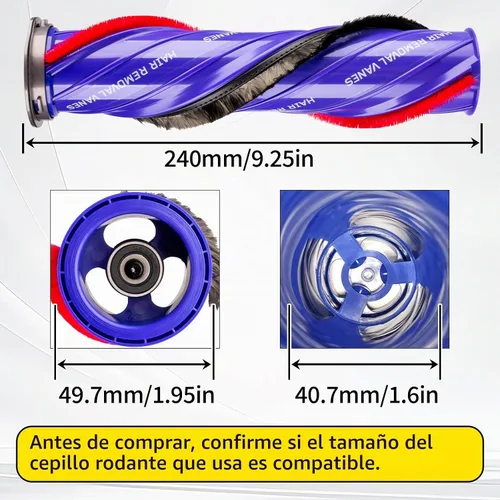 Vista 6 de Versión mejorada Antienredos para reemplazo de cepillo de rodillo Cepillo de rodillo anti-enrollado mejorado