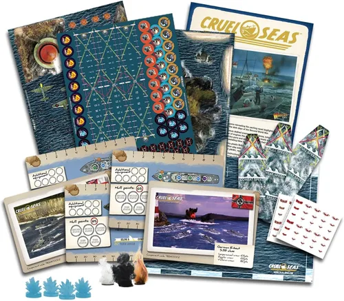 Vista 7 de Cruel Seas Strike Fast, Strike Hard! Cruel Seas Starter Set 1:300 WWII Naval Militar Wargaming Plastic Model Kit 781510001