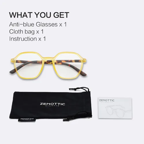 Vista 6 de ZENOTTIC Gafas de lectura con luz azul para mujeres/hombres, marco hexagonal, bisagras de resorte, lentes de computadora antirreflejos de moda