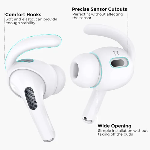 Vista 2 de AhaStyle Ganchos de silicona para AirPods Pro 2 y funda de lujo para Airpods Pro 2