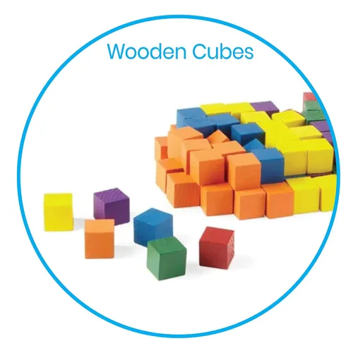 Vista 2 de hand2mind Bloques de madera, cubos de conteo para matemáticas infantiles, bloques de 1 pulgada para manualidades preescolares, manipuladores