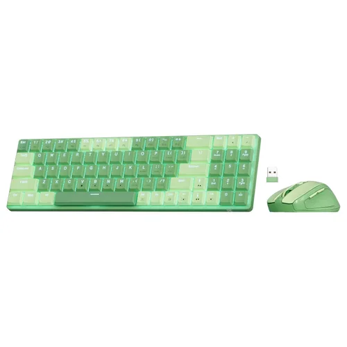 Vista 9 de Redragon BS135 Combo de Teclado y Mouse Inalámbrico, Teclado Mecánico de Bajo Perfil 75% de 78 Teclas 2.4Ghz Inalámbrico con Batería Recargable, Luz