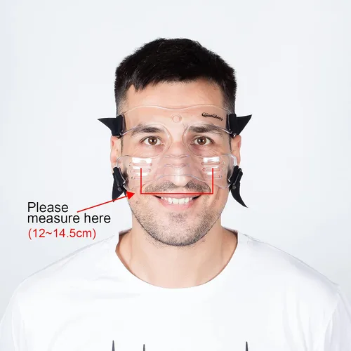 Vista 8 de Qiancheng Protector de nariz con almohadillas de silicona para nariz rota, protector facial ajustable con relleno, protección contra lesiones