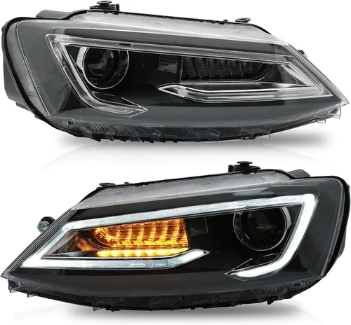 Vista 11 de VLAND Luces traseras LED para Jetta Sagitar 12-14 2011-2014 (no compatible con GLI y versión LED), montaje completo de lámpara trasera LED, rojo