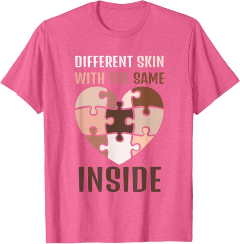 Vista 28 de Camiseta con texto en inglés "Black History Month Different Skin With The Same Love Inside
