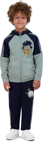 Vista 7 de Nickelodeon Teenage Mutant Ninja Turtles - Sudadera con capucha y pantalones deportivos con cremallera para niños, paquete de 2 unidades, conjunto