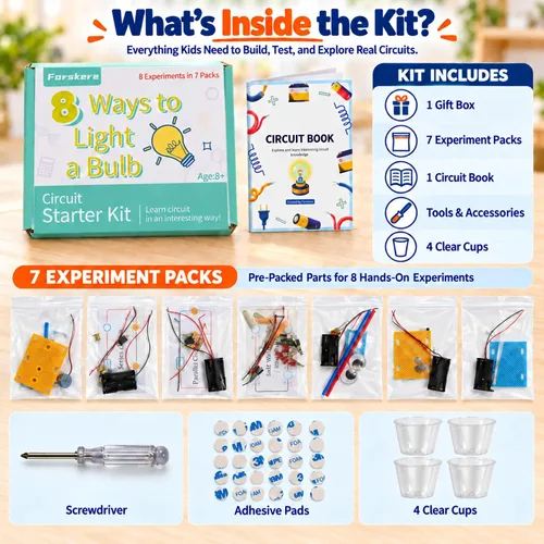 Vista 8 de Kit de circuito eléctrico STEM para niños a partir de 8 años, kit