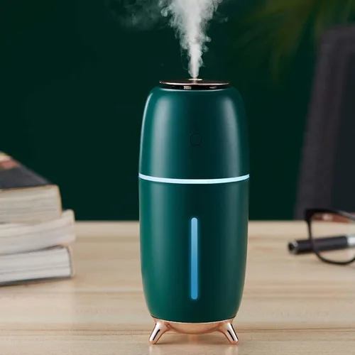 Vista 6 de Humidificador pequeño, mini humidificador portátil con luz nocturna, humidificador de escritorio personal USB, pequeño humidificador de niebla fría