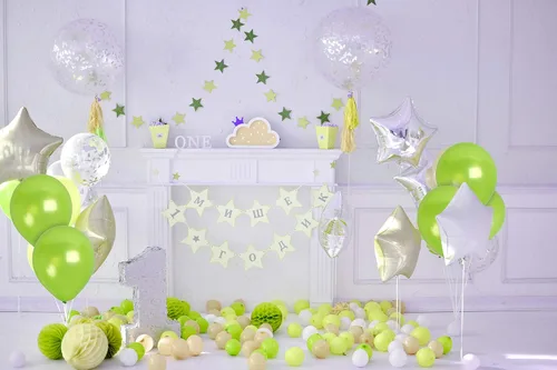 Vista 3 de Treasures Gifted Paquete de 36 globos metálicos de color verde lima, globos de látex verde claro de 12 pulgadas, suministros de fiesta de neón