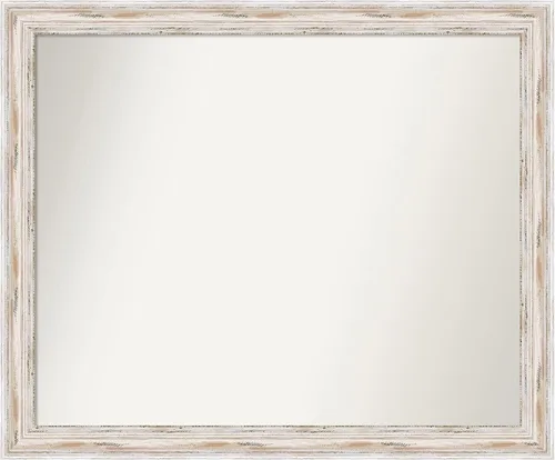 Vista 385 de Amanti Art Espejo personalizado, espejo de baño estrecho Alexandria White Wash, espejo de pared o espejo de tocador de baño sobre el fregadero