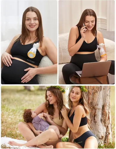 Vista 6 de HOFISH Seamless Hands Free Pumping Bra Support Maternity & Nursing Bras Full Bust Breastfeeding Bras