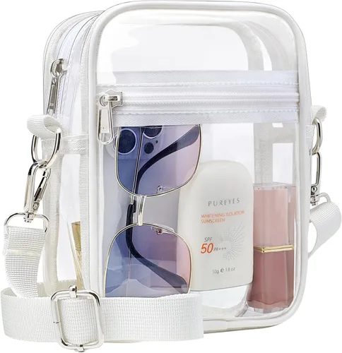 Vista 27 de PACKISM Bolsa transparente para eventos de estadio – Monederos pequeños transparentes para mujer, bolsa bandolera para conciertos y eventos