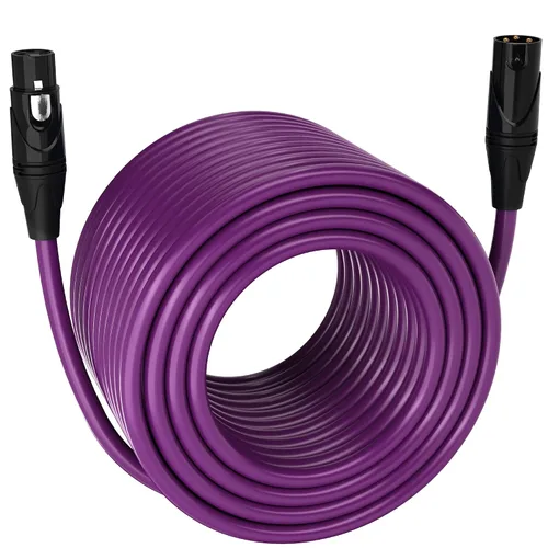 Vista 33 de LyxPro Cable de micrófono XLR hembra a macho de ángulo recto de 3 pines de 1.5 pies para altavoces amplificados, interfaz de audio, rendimiento