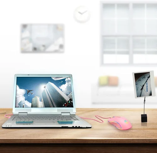 Vista 8 de IULONEE Mouse tipo C, mouse USB C con cable para juegos, ergonómico 4 RGB retroiluminación 3200 DPI compatible