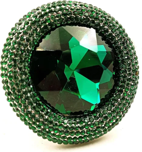 Vista 4 de DREAMLANDSALES Glitter Wide Pave Round Stone Shaped Brooch Rhinestone Pin