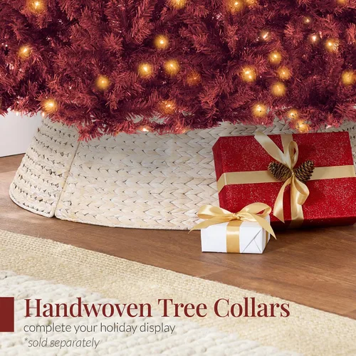 Vista 86 de Best Choice Products Árbol de Navidad azul bebé preiluminado de 6 pies, decoración navideña artificial completa con 947 puntas de rama, 250 luces