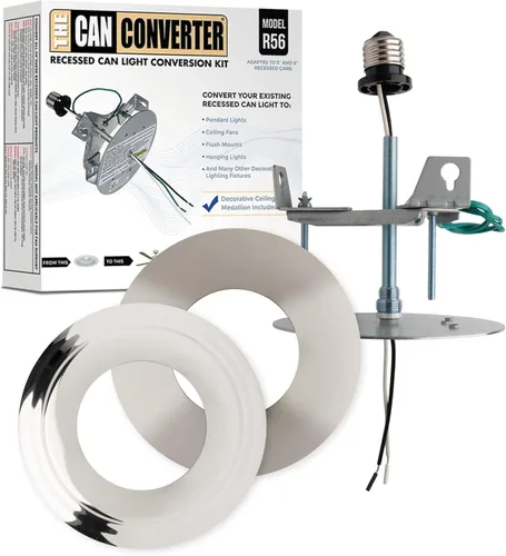 Vista 12 de The Can Converter R56 - Kit de conversión de luz empotrada para lata con medallón de techo plano y biselado de 7 pulgadas, mejoras para el hogar