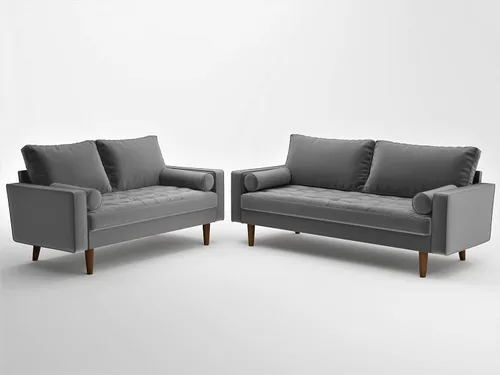 Vista 69 de Container Furniture - Sofá de piel sintética para la sala de estar moderna con cojines extraíbles y patas de madera maciza, sofá estilo lujoso