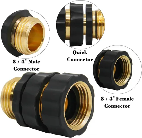 Vista 2 de Lifynste Accesorios de conector rápido para manguera de jardín de 3/4 pulgadas, fácil conexión, juego macho y hembra, (2)