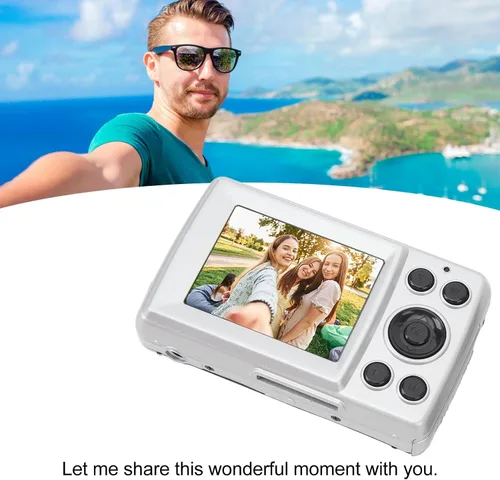 Vista 2 de Cámara digital FHD 1080P para niños, 2.4 16MP 16X Zoom digital con enfoque automático, cámara para niños, mini cámaras para selfie para niños