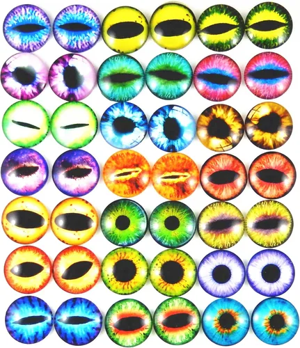 Vista 13 de juliewang Wholesale en bulk Assorted Ojo de dragón Cubiertos Cabochons de vidrio redondas para hacer Muñeca y la joyería Configuración