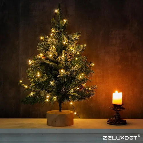 Vista 4 de Guirnalda de luces enchufables, 66 pies 200 LEDs luces LED de cadena impermeables, 8 modos de luz parpadeante con control remoto para exteriores
