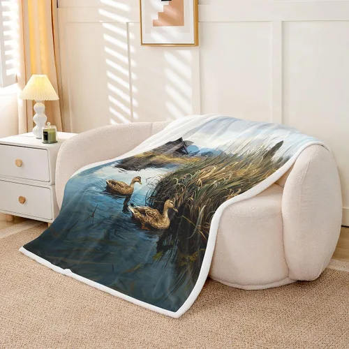 Vista 19 de Erosebridal Rooster Fleece Throw Blanket 40"x50" for Bedroom Living Rooms Sofa Couch,Chicken Farmhouse Sherpa Blanket,Wildflower Fuzzy Plush
