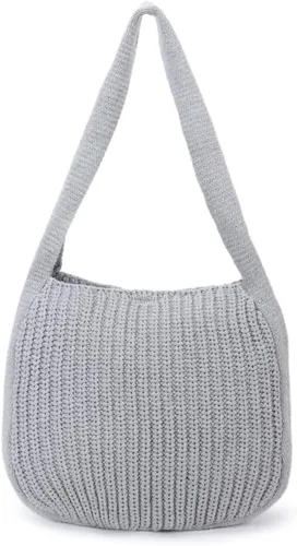 Vista 10 de ENBEI Bolsa Tote de Ganchillo para Mujeres, Bolsa de Hombro Tejida, Bolsa Estética, Linda Bolsa Tote Ecológica para Viajes, Uso Diario, Empaquetado