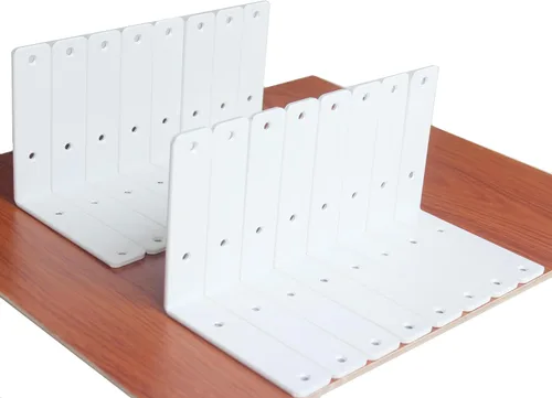 Vista 65 de Paquete de 2 soportes de estante en L de 6 pulgadas de largo x 6 pulgadas de alto x 1.5 pulgadas de ancho, 5 mm de grosor, soportes de estante