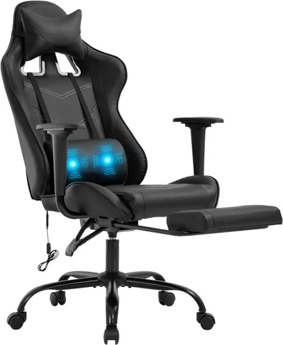 Vista 19 de Silla de juegos grande y alta, silla ergonómica de escritorio para computadora, cómoda silla de oficina ajustable de altura ajustable con soporte