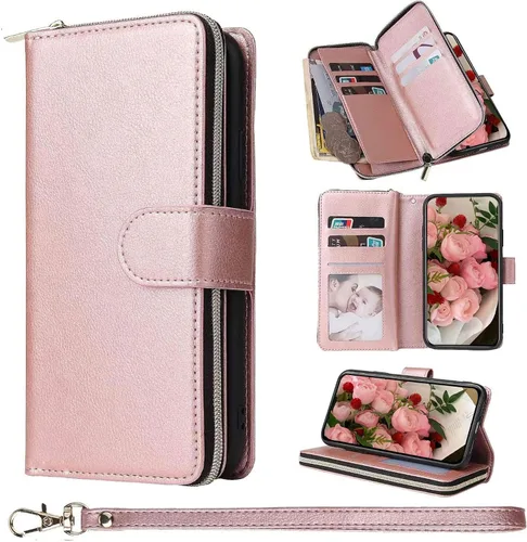Vista 10 de Funda tipo cartera de cuero con 9 tarjetas para Samsung Galaxy S20 Series
