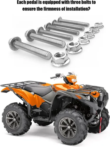 Vista 4 de Reposapiés para ATV para asiento trasero de 4 ruedas, clavijas universales compatibles con Polaris Sportsman, Honda, Rancher, Foreman, reposapiés