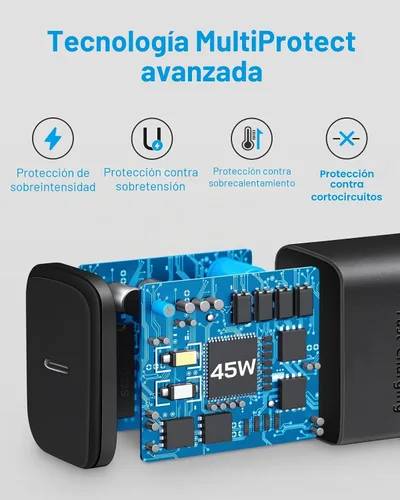 Vista 2 de AISNI Cargador USB C de 45 W Tipo C Bloque de carga rápida