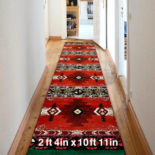 Vista 38 de YHSF South West - alfombra estilo nativo americano del suroeste C318 - fácil de limpiar, gruesa, suave, duradera, alfombra inspirada en tribus