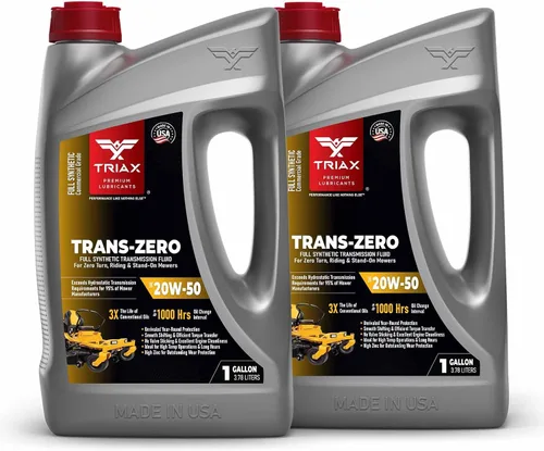Vista 14 de TRIAX Trans Zero 20W-50 Aceite de transmisión hidrostático totalmente sintético para cortacésped de giro cero (1 galón)