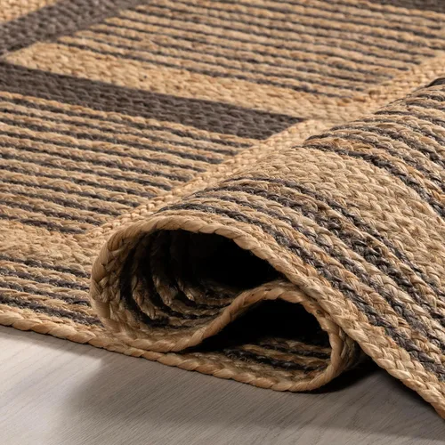 Vista 6 de nuLOOM Aletta - Alfombra geométrica de yute de 5 x 8 pies para comedor, alfombra neutra, alfombra para sala de estar, cocina, color natural