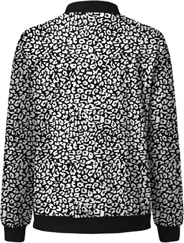 Vista 7 de Chaquetas ligeras con cremallera para mujer, chaqueta estilo bomber de inspiración casual, abrigo floral retro, cuello alto, para exteriores, tops