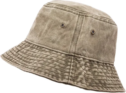 Vista 6 de Sombrero de pescador, ala ancha de algodón lavado de algodón para exteriores, gorra plana para pesca, senderismo, playa, deportes