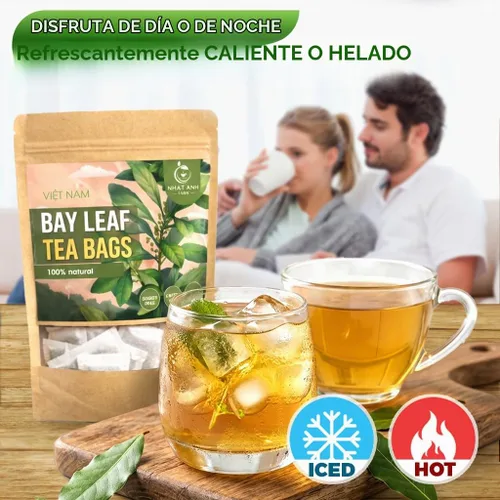 Vista 6 de NHAT ANH FARM - Bolsas de té de hoja de laurel premium, 40 bolsas de té, hoja de laurel seca 100% natural, té de hierbas naturalmente dulce, sin