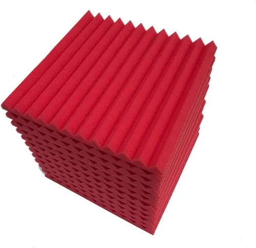 Vista 8 de Paneles de pared insonorizados, paquete de 12 paneles de espuma acústica de alta densidad de 1 x 12 x 12 pulgadas, borde biselado, paneles de cuña