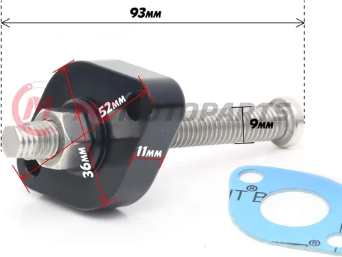 Vista 5 de MC MOTOPARTS CNC ajustable HP Manual Cam cadena tensor para Yamaha WR450F + WR250F + FZS1000 Fazer + YZF R1 + YZ250FX, Negro
