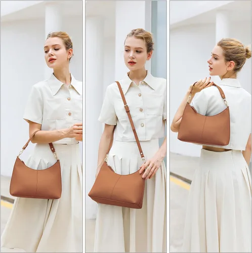 Vista 6 de Keyli Bolsos pequeños de hombro para mujer, bolso pequeño impermeable de piel sintética suave para el trabajo, compras