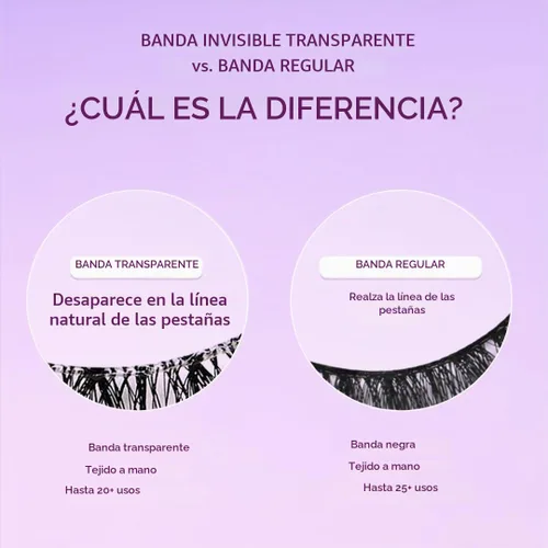 Vista 4 de Lilly Lashes - Pestañas postizas con banda transparente, pestañas con banda invisible, aspecto natural, estilo de pestañas onduladas, pestañas